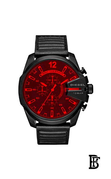DIESEL Men's Mega Chief Black Dial Leather Band Watch DZ4460 image 0