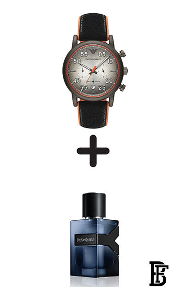 EMPORIO ARMANI Men's leather Analog Watch AR11174 + Gift perfume tester 30 ml image 1