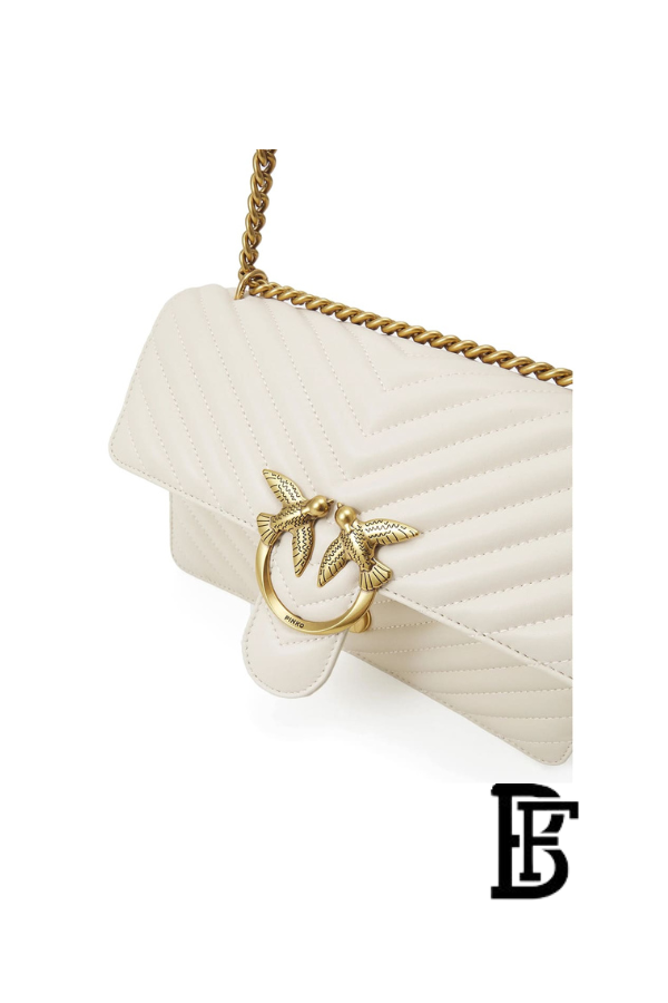 Pinko  White  Leather Women Handbag 100941A0Gk Z14Q – Elegant Everyday Shoulder Bag image 6