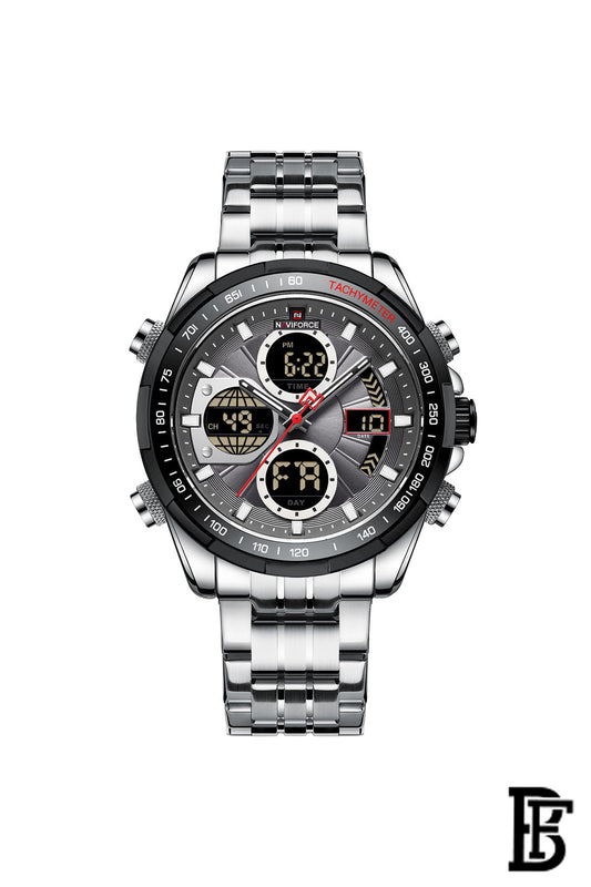NAVIFORCE NF9197S S/B/GY     MEN'S Stainless Steel Analog Wrist Watch image 1