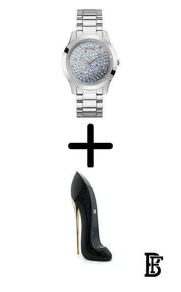 GUESS GW0020L1 Women's Crush Water-Resistant Analog Watch - 42 mm - Silver + Gift perfume tester 30 ml image 1