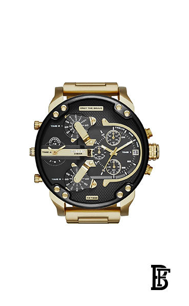 DIESEL men Mr Daddy Round Shape Metal Chronograph Wrist Watch 57 mm - Gold - DZ7333 + Gift perfume Tester 30 ml image 2