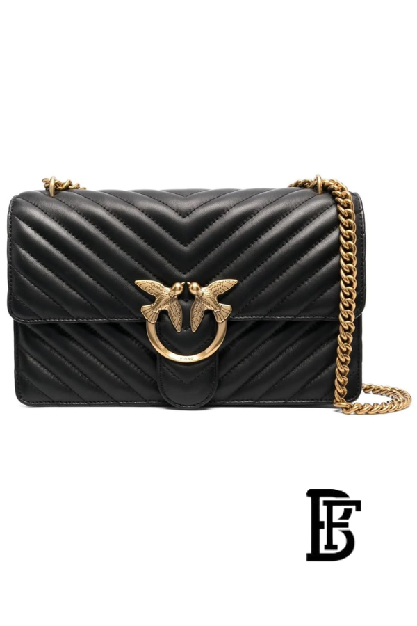 Pinko  Black Leather Women Handbag 100941A0Gk Z99Q – Elegant Everyday Shoulder Bag image 0