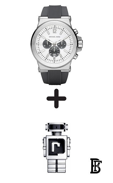 Michael Kors Men's Rubber Analog Watch MK8183 + Gift perfume Tester 30 ml image 1