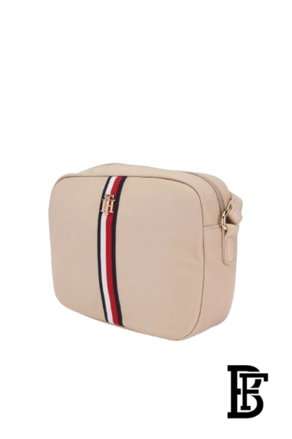 Tommy Hilfiger Solid Beige Nylon Sling Bag with Adjustable Strap image 3