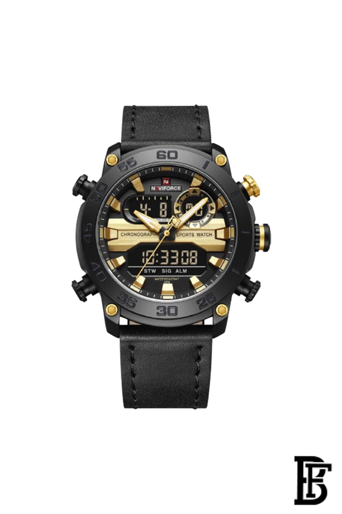 Naviforce NF9235 BGB  Men's Analog Leather Watch image 1