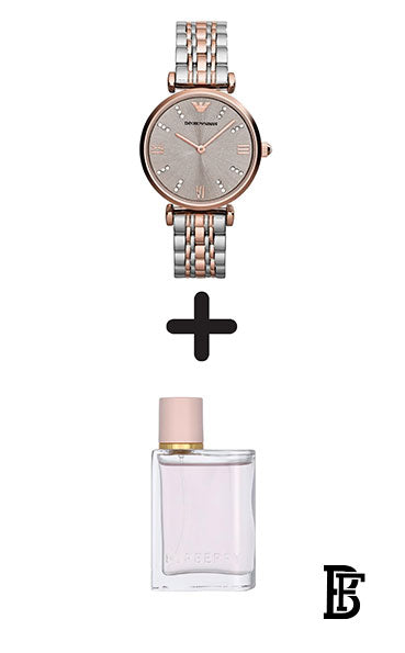 EMPORIO ARMANI Women's Stone Studded Analog Watch AR1840 + Gift perfume tester 30 ml image 0