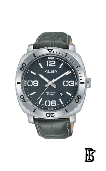 Alba AG8J01X Men's Leather Quartz  Analog Wrist Watch  Warranty from Elaraby Group image 1