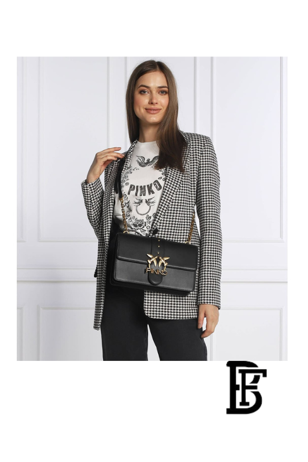 Pinko  Black Leather Women Handbag 7 Cl Pe 21 Pltt 1P228G Y6Xt – Elegant Everyday Shoulder Bag image 7