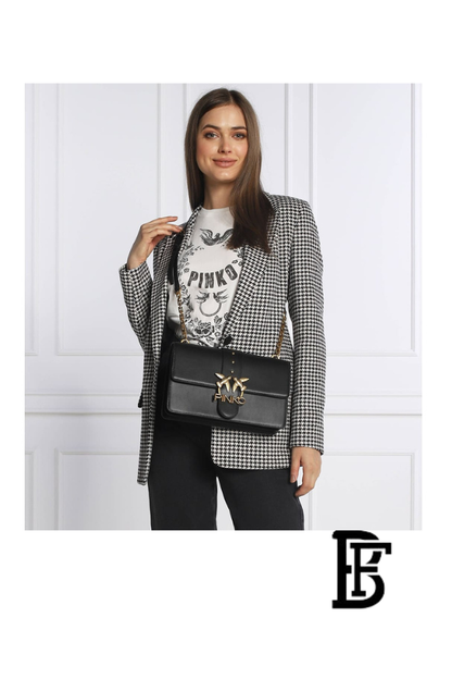 Pinko  Black Leather Women Handbag 7 Cl Pe 21 Pltt 1P228G Y6Xt – Elegant Everyday Shoulder Bag image 7