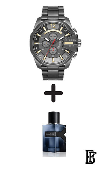DIESEL Men's Round Shape Metal Chronograph Wrist Watch 51 mm - Black - DZ4421 + Gift perfume Tester 30 ml image 0