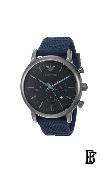 Emporio Armani Men's AR11023 Luigi Analog Display Analog Quartz Blue Watch + Gift perfume Tester 30 ml image 2