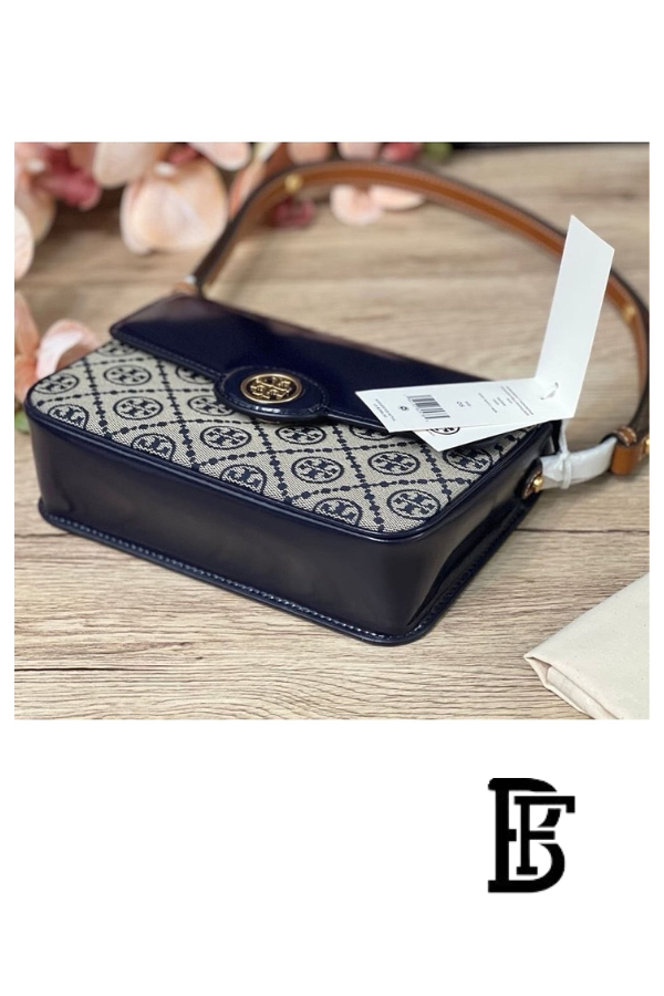 Tory Burch Blue Leather Women Handbag 152306 405 – Elegant Everyday Shoulder Bag image 7