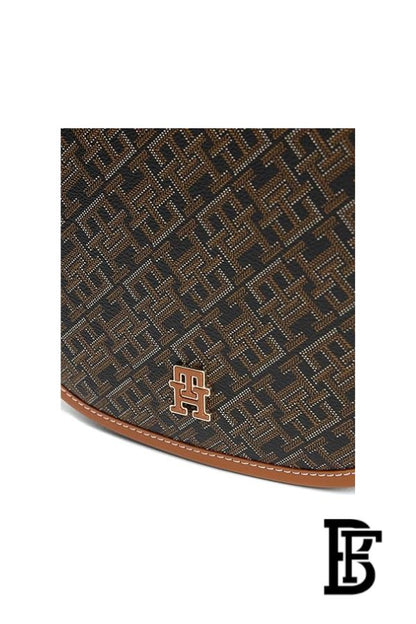 Tommy Hilfiger Monogram Leather Saddle Crossbody Bag – Adjustable Strap image 4
