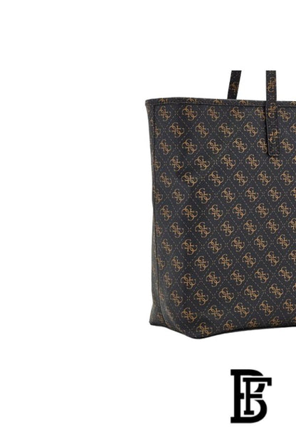 GUESS Power Play Large Tech Tote Bag – Brown Logo, Gold Hardware image 4