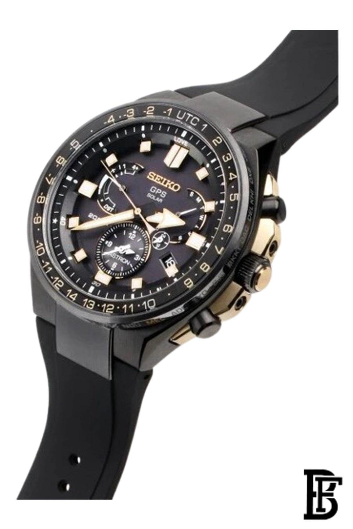 SEIKO Men's Hand Watch ASTRON Black Rubber Strap, Black Dial SSE174J1 image 3