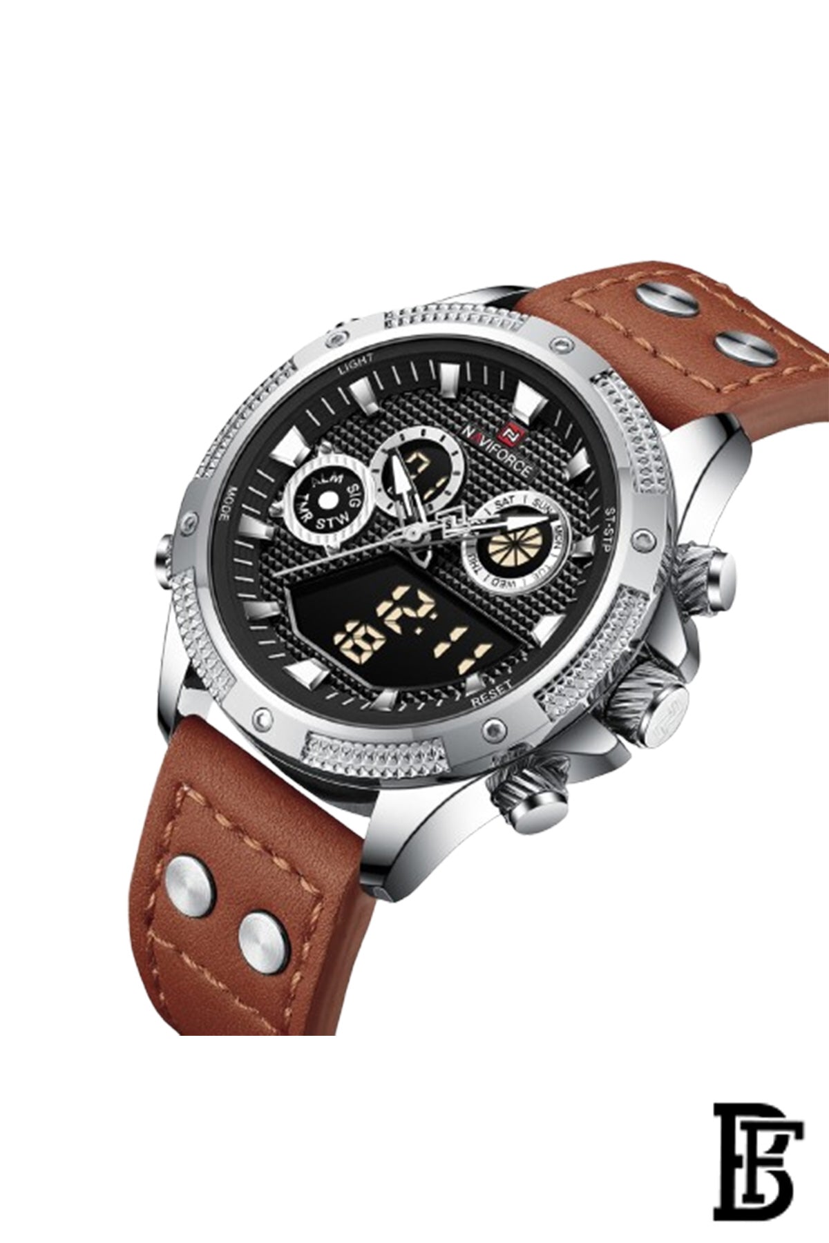 Naviforce NF9224 S/B/O.BN     Men's Analog Leather Watch image 2