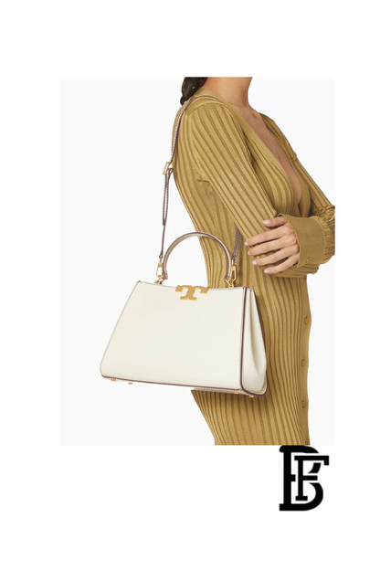 Tory Burch Light Cream Leather Women Handbag 159379 100 – Elegant Everyday Shoulder Bag image 7