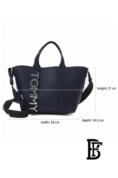 Tommy Hilfiger Navy Leather Women Handbag – Elegant Everyday Shoulder Bag image 6