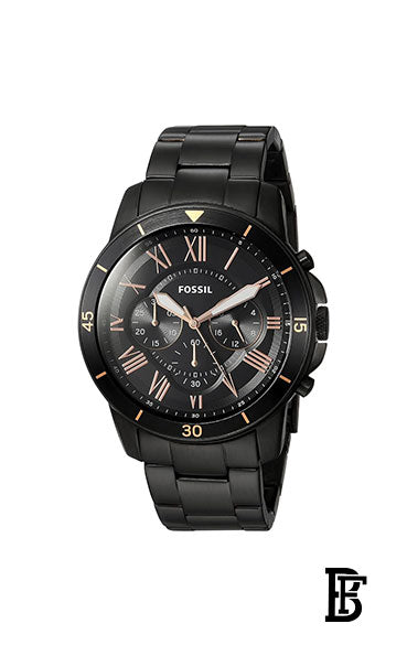 FOSSIL FS5374  Men's Grant Sport Stainless Steel Chronograph Watch - 44 mm - Black + Gift perfume tester 30 ml image 2
