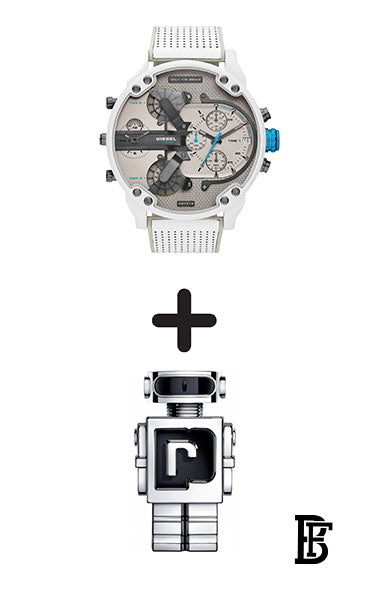 DIESEL Men's Diesel Men's Mr. Daddy 2.0 Chronograph White-Tone Stainless Steel Watch DZ7419 + Gift perfume Tester 30 ml image 1