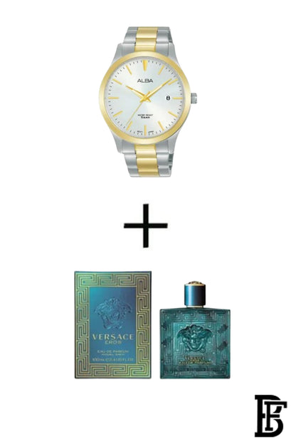 Alba AS9M32X Men's Stainless steel Quartz Analog Wrist Watch      Warranty from Elaraby Group + Gift Versace Eros For Men PU100 image 1