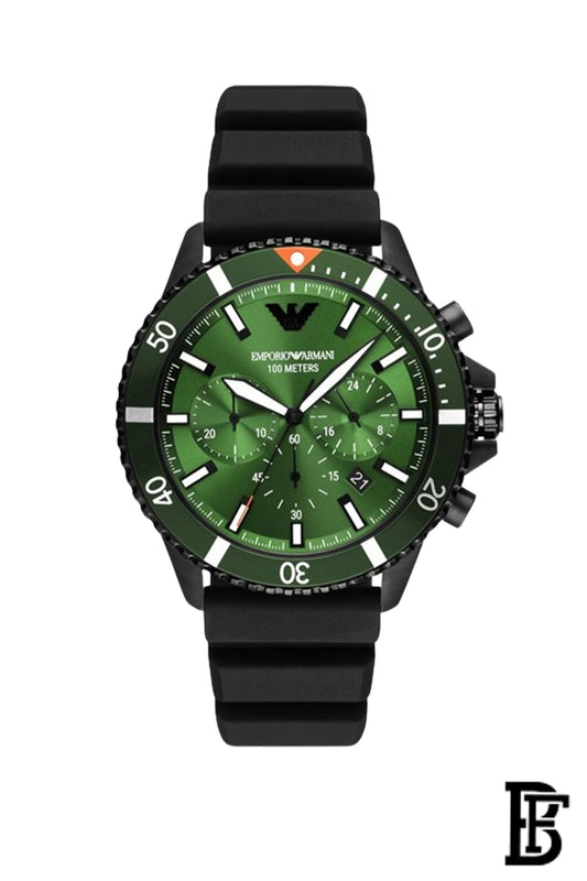 Emporio Armani Men's Chronograph Round Shape Silicone Strap Watch  AR11463 image 1