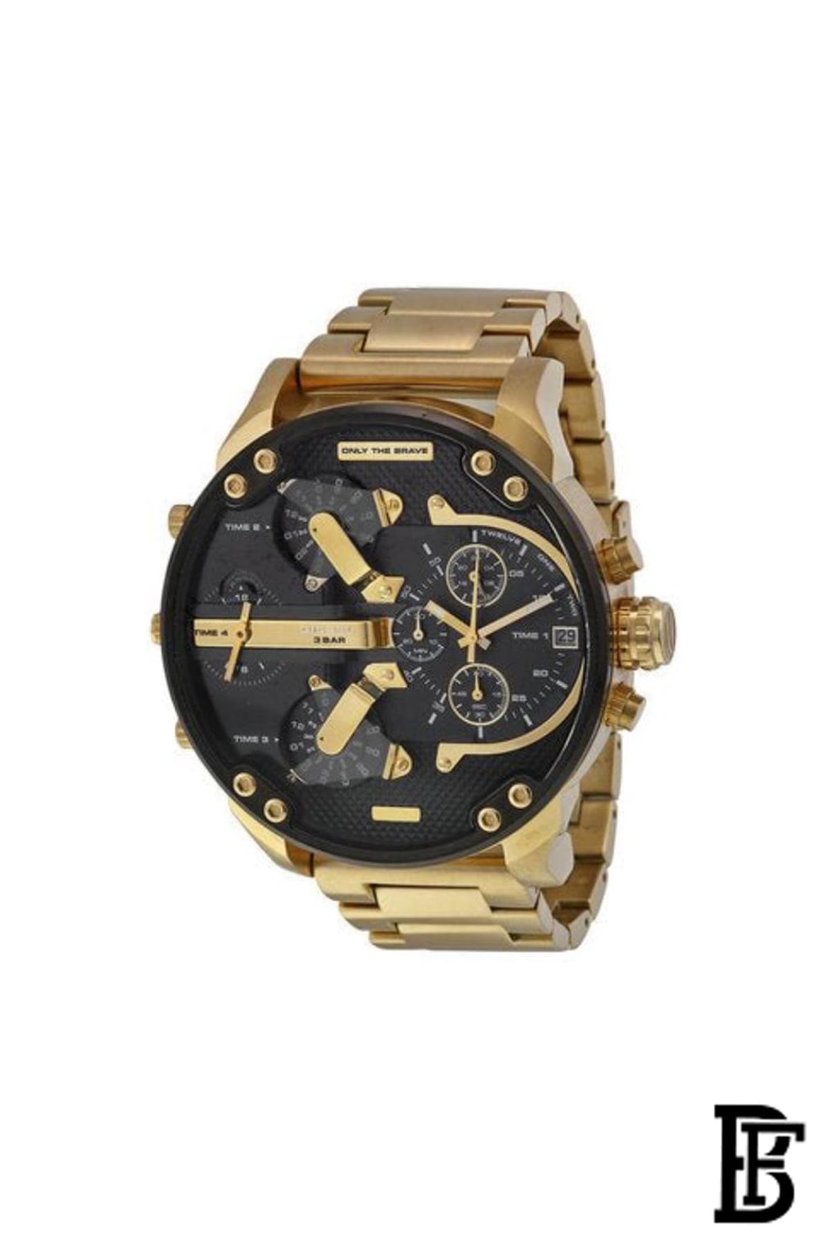 DIESEL men Mr. Daddy Round Shape Metal Chronograph Wrist Watch 57 mm - Gold - DZ7333 image 1