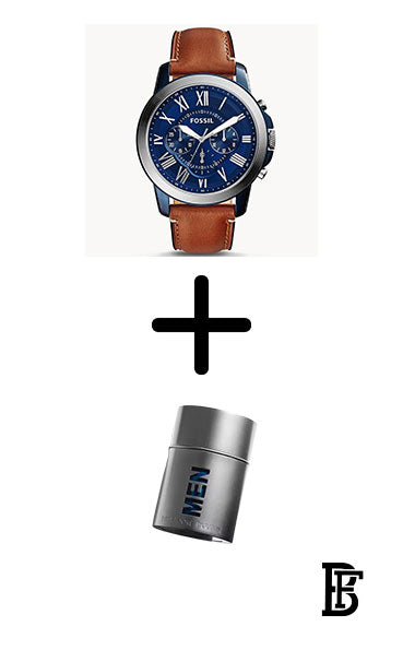 FOSSIL FS5151  Men's Water Resistant Leather Analog Watch - 44 mm - Brown + Gift perfume tester 30 ml image 0