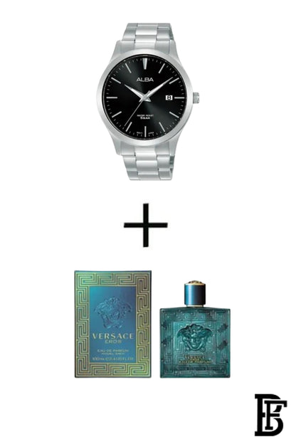 Alba AS9M35X Men's Stainless steel Quartz Analog Wrist Watch      Warranty from Elaraby Group +Gift Versace Eros For Men PU100 image 1