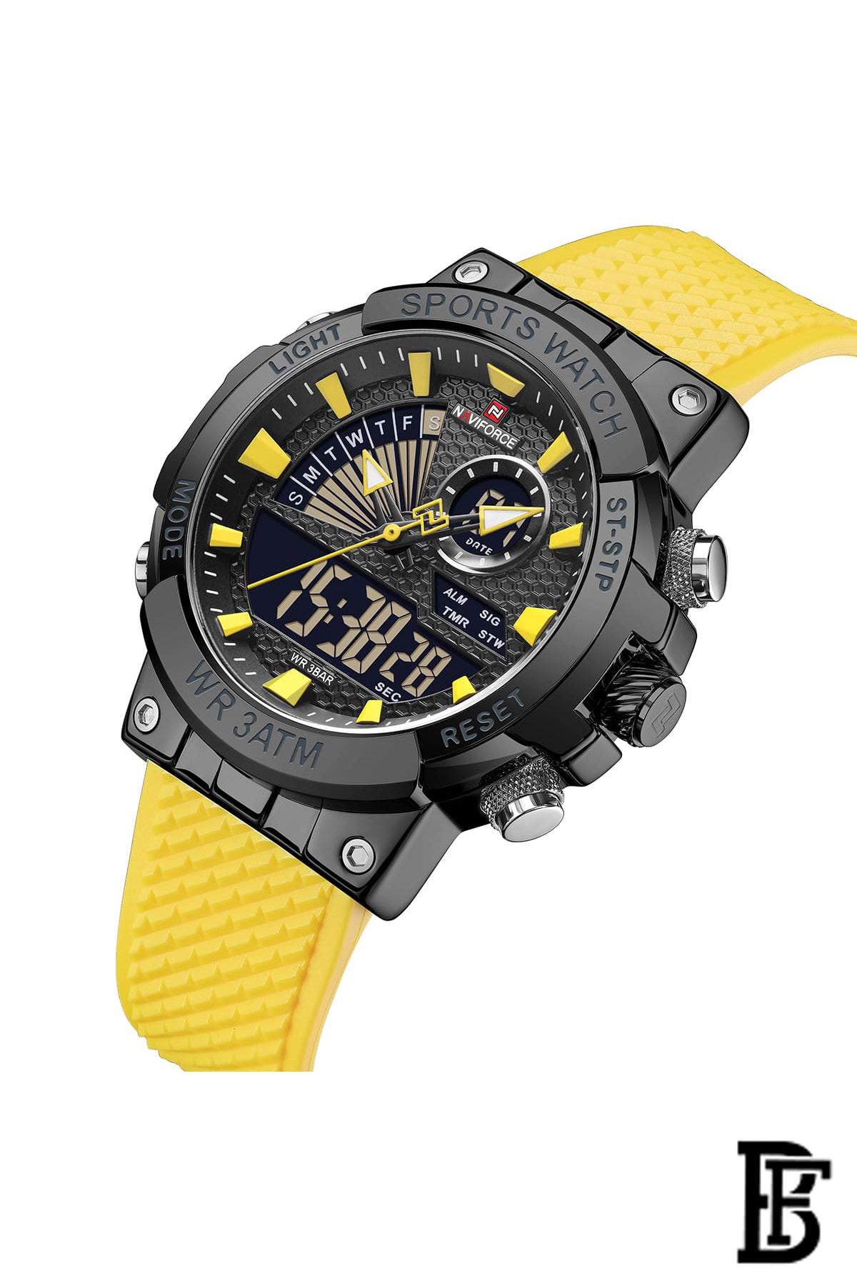 Naviforce NF9219 B/Y/Y    Men's Analog Leather Watch image 2