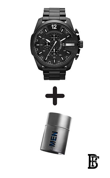 DIESEL Men's Stainless Steel Band Analog Wrist Watch - DZ4283 - 51MM Black + Gift perfume Tester 30 ml image 1