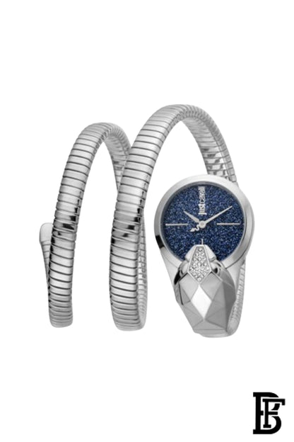 Just CavalliGlam Snake Quartz Blue Dial Ladies Watch image 1