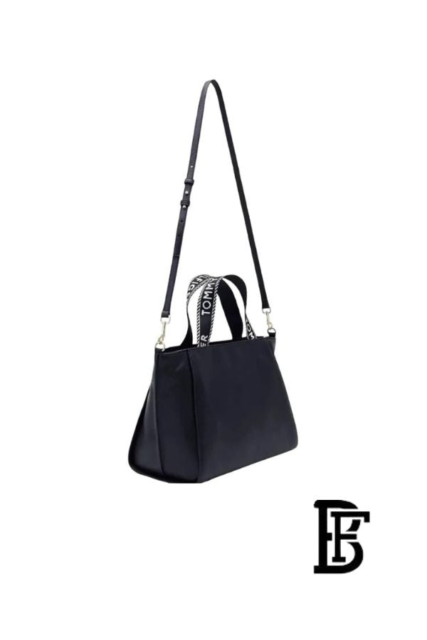 Tommy Hilfiger Black Leather Women Handbag AW0AW16005 – Elegant Everyday Shoulder Bag image 3