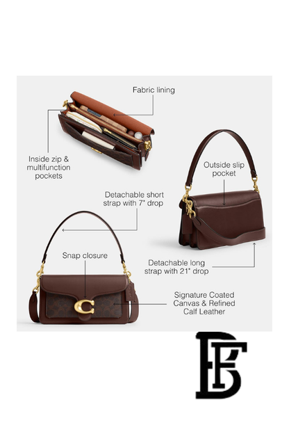 Coach Dark Brown Women Shoulder Bag Ci032 B4Ydt  – Elegant Everyday Shoulder Bag image 6