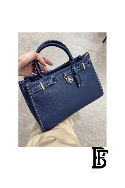 Tommy Hilfiger Blue Leather Women Handbag – Elegant Everyday Shoulder Bag image 7