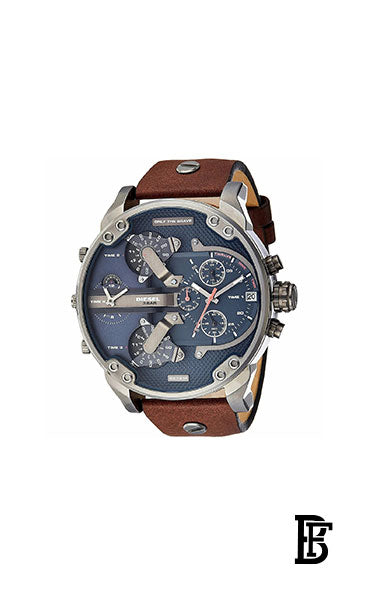 DIESEL Men's Mr. Daddy 2.0 Round Shape Leather Band Chronograph Wrist Watch 57 mm - Brown - DZ7314 image 0