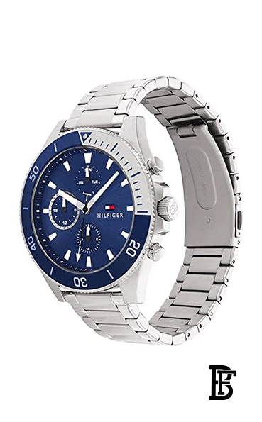 Tommy Hilfiger Men's Quartz Stainless Steel and Link Bracelet Watch, Color: Blue (Model: 1791917), Blue, Quartz Watch image 2
