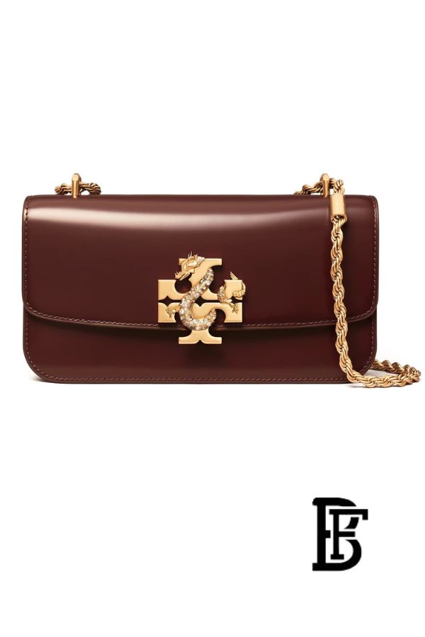 Tory Burch Burgundy Dark Red Leather Women Handbag 154785 – Elegant Everyday Shoulder Bag image 0