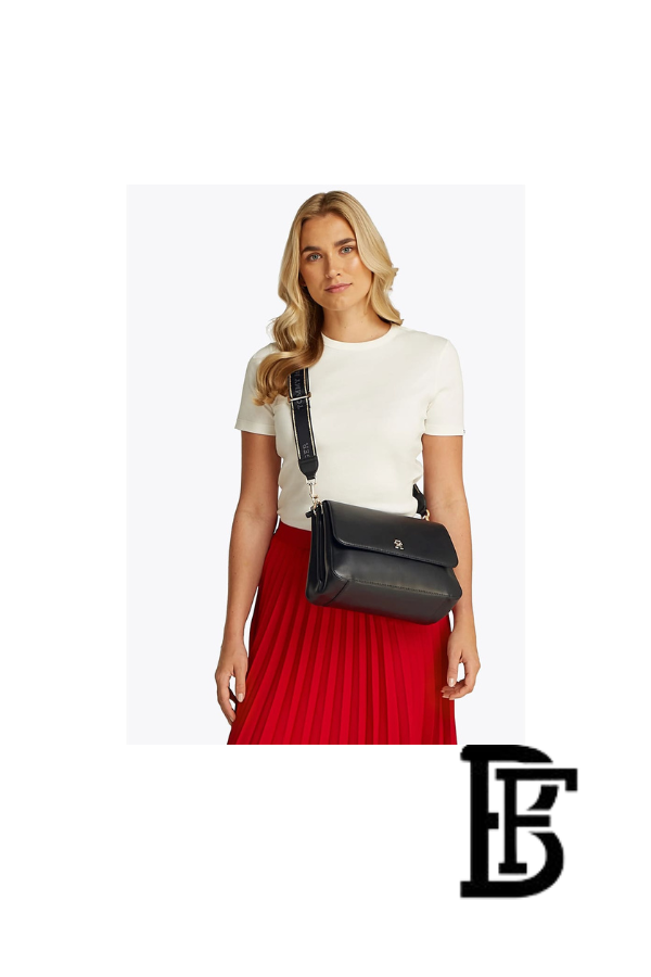 Tommy Hilfiger Black Leather Women Handbag and cross Aw0Aw14510 – Elegant Everyday Crossbody and hand image 1