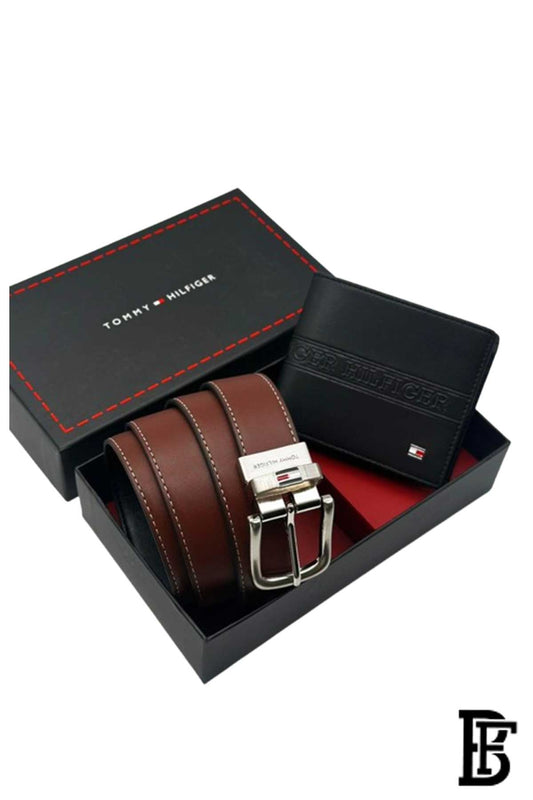 Tommy Hilfiger Set is a Men's Wallet and a Classic Black Belt image 1