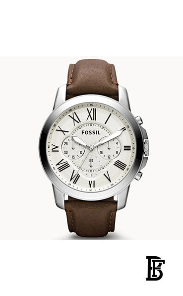 FOSSIL FS4735 Men's Leather Analog Quartz Watch - 44 mm - Brown + Gift perfume tester 30 ml image 2