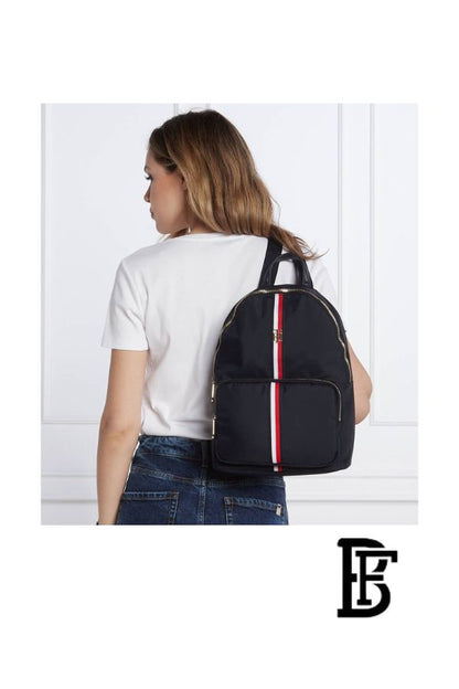 Tommy Hilfiger Black Women Backbag Aw0Aw11338– Elegant Everyday Backbag image 7
