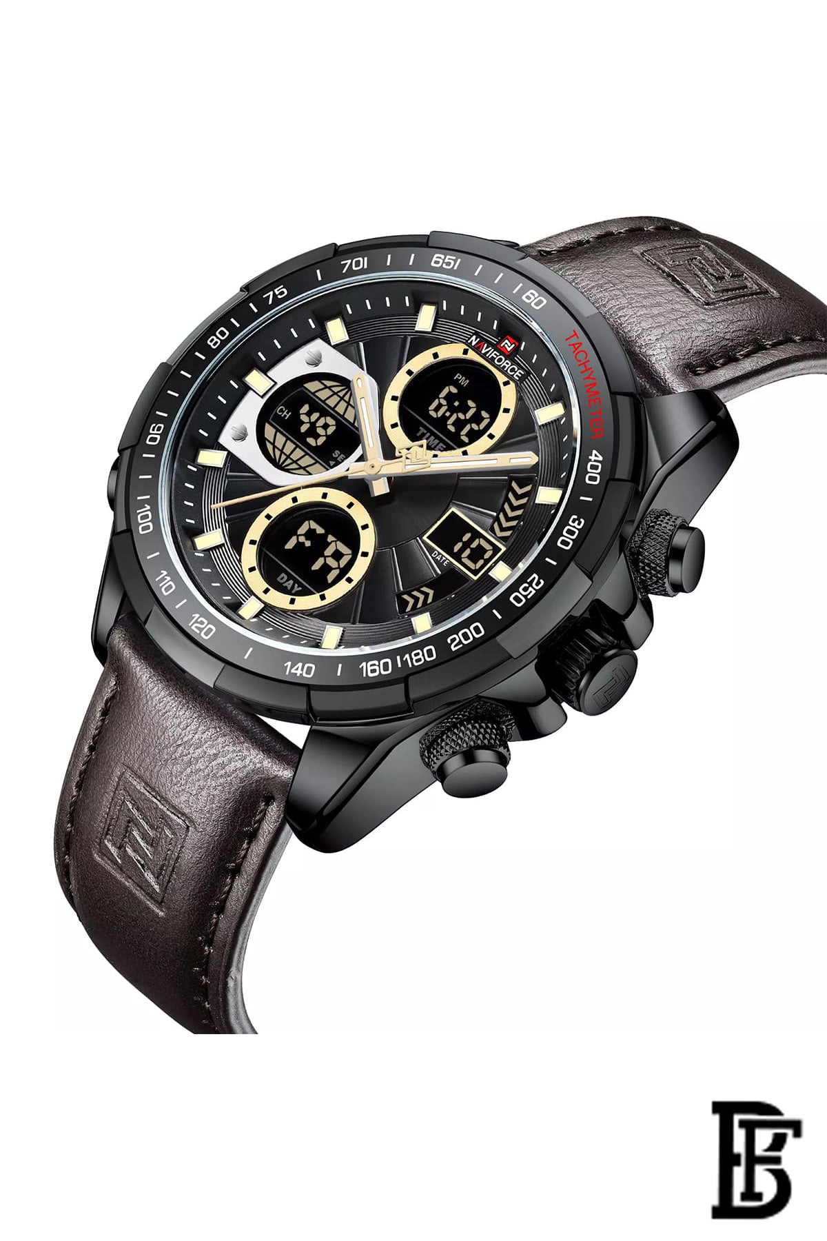 Naviforce NF9197L B/Y/D.BN  Men's Analog Leather Watch image 2
