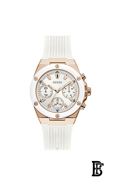 GUESS GW0030L3 39mm Multifunction Sport Watch, White/White/Rose Gold Tone, NS, ATHENA  + Gift perfume tester 30 ml image 2