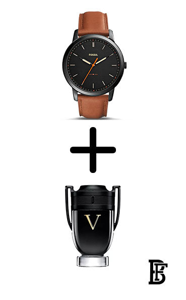 FOSSIL FS5305  Men's Water Resistant Leather Analog Watch - 44 mm - Brown + Gift perfume tester 30 ml image 1