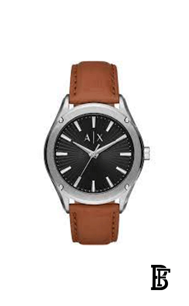 Armani Exchange Men's Analog Leather Buckle Round Wrist Watch Ax2808 image 1