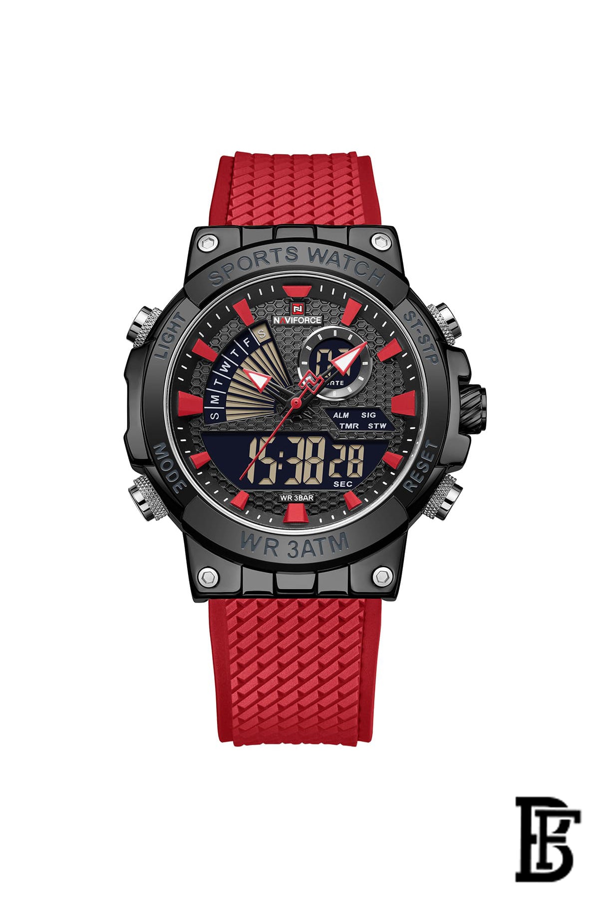 Naviforce NF9219 B/R/R    Men's Analog Leather Watch image 1