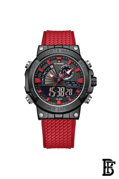 Naviforce NF9219 B/R/R    Men's Analog Leather Watch image 1