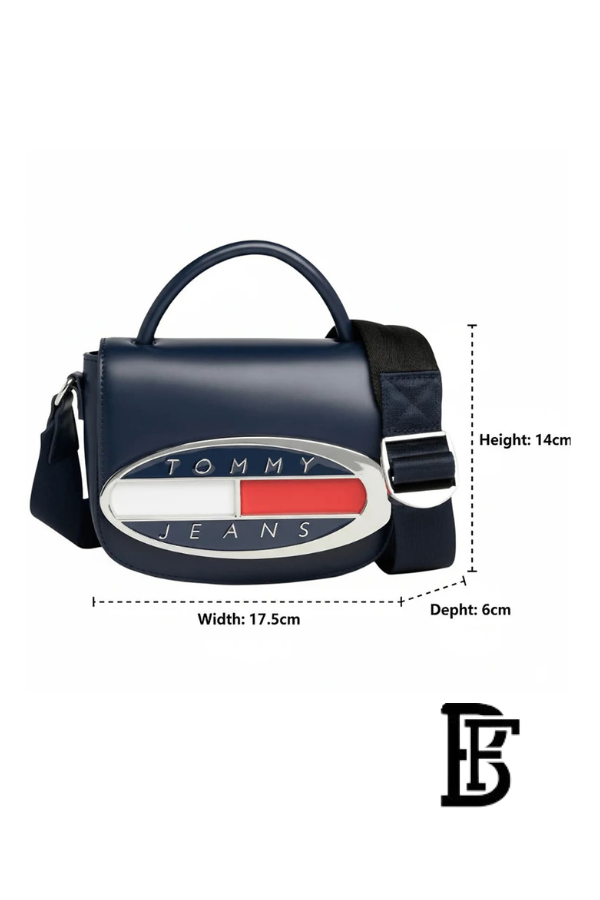 Tommy Hilfiger Navy Blue Leather Women Handbag Aw0Aw15811 – Elegant Everyday Shoulder Bag image 5